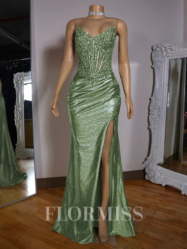 Sheath Sweetheart Plissert Sweep/Børste train Korsett Kjole