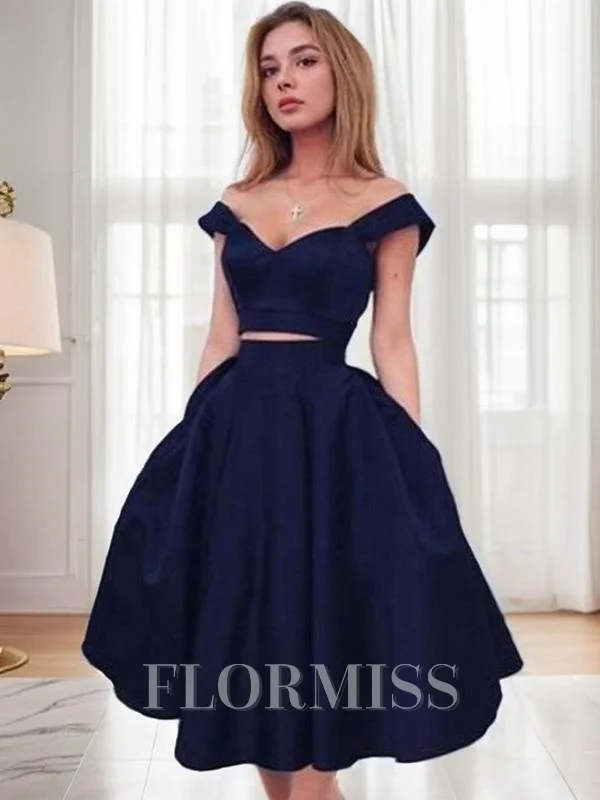 A-line kjole Bare Skuldre Te-Lengde Satin Motekjoler