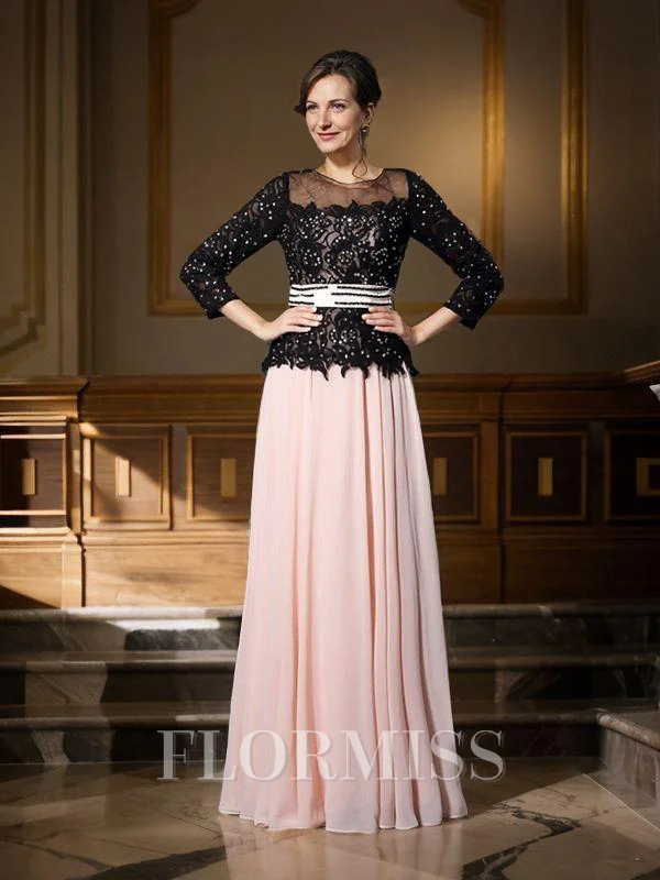 A-line kjole Sweetheart Gulvlengde Chiffong Brudens Mor Kjolees