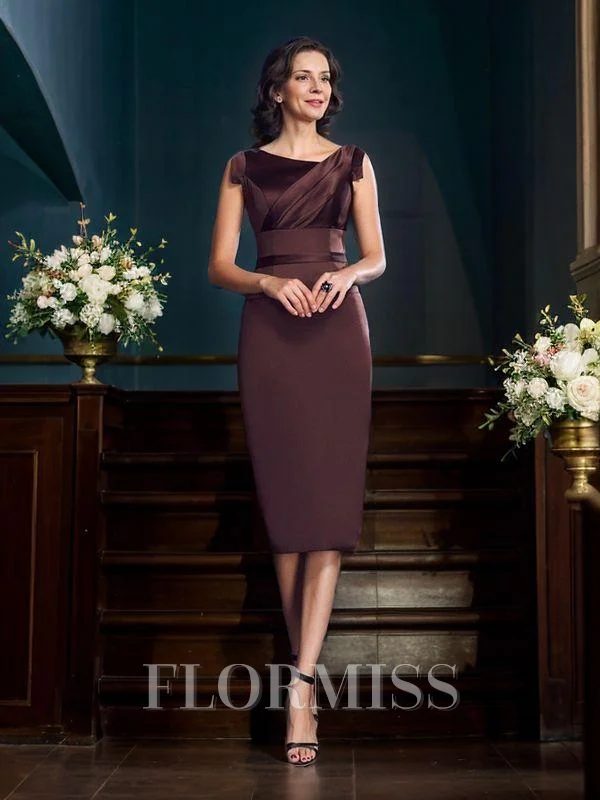 Sheath Andre Knelengde Satin Brudens Mor Kjolees