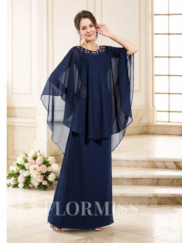 A-line kjole Scoop Gulvlengde Chiffong Brudens Mor Kjolees