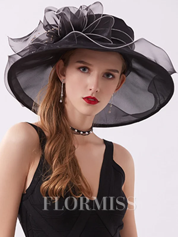 Damer Romantiske Organza Silke Blomst Justerbare Kentucky Derby Hatter/Te Party Hatter
