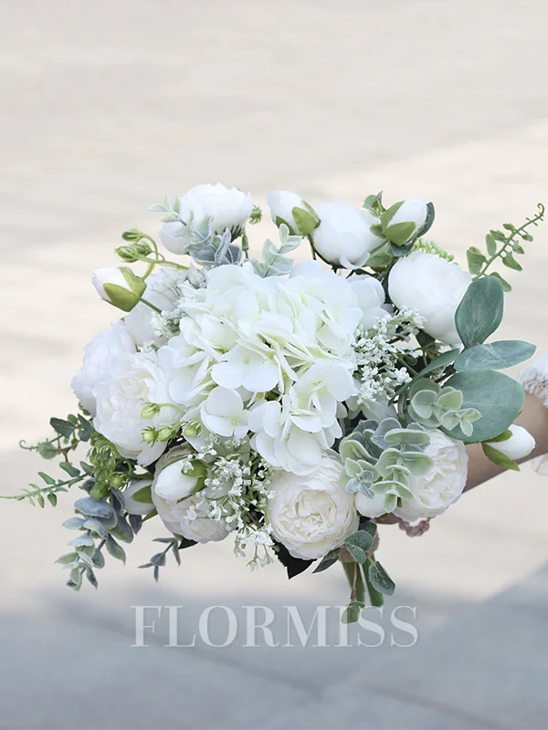 Fri Form Fascinerende Silke Blomst Brudebuketter