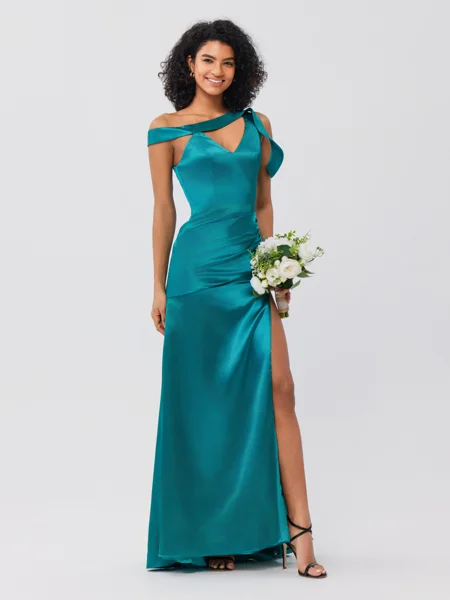 Sheath Charmeuse Ruched En...