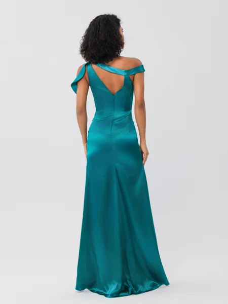 Sheath Charmeuse Ruched En...