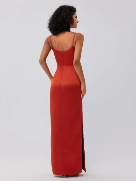 Sheath Satin Ruched...