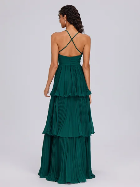 A-line V-neck Cascading...