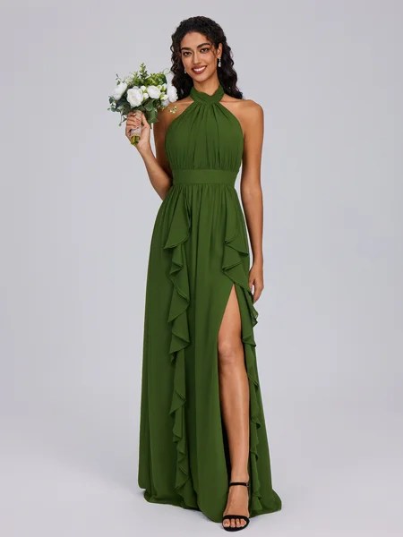 A-line kjole Halterneck...