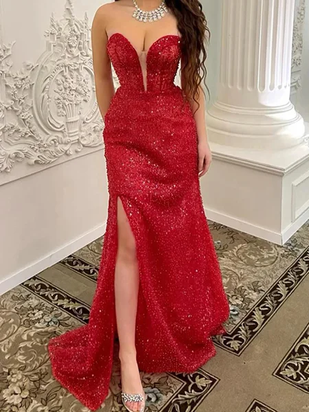 Sheath Sweetheart Paljett...
