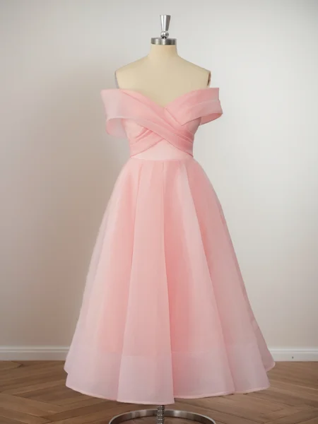 A-line kjole Organza Bare...