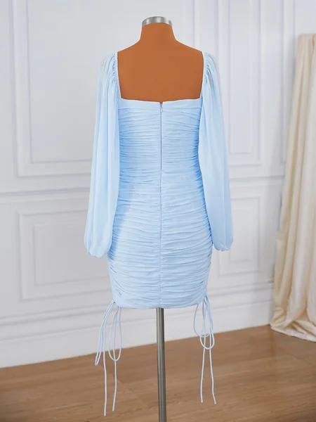 Sheath Lange ermer Chiffong...