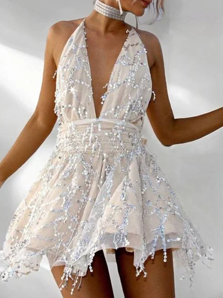 A-line kjole Halterneck...