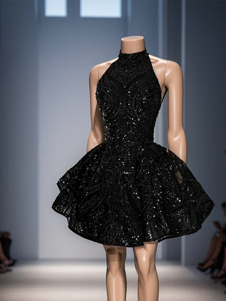 A-line kjole Halterneck...