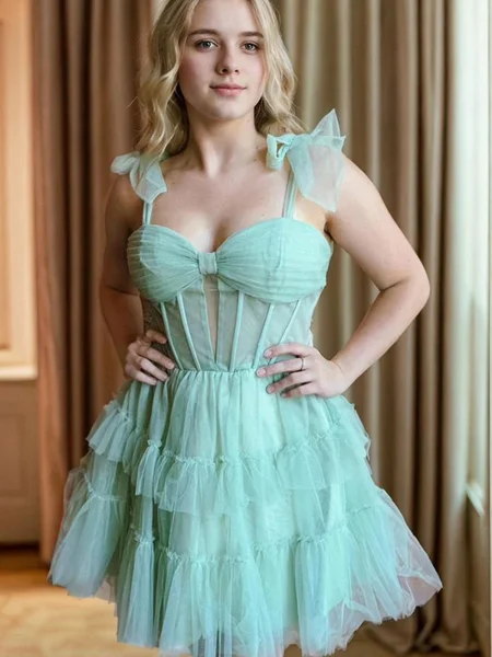 A-line Sweetheart Cascading...