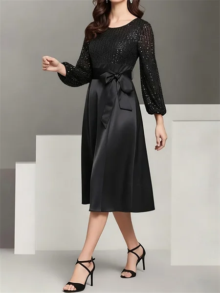 A-line kjole Scoop Lange...