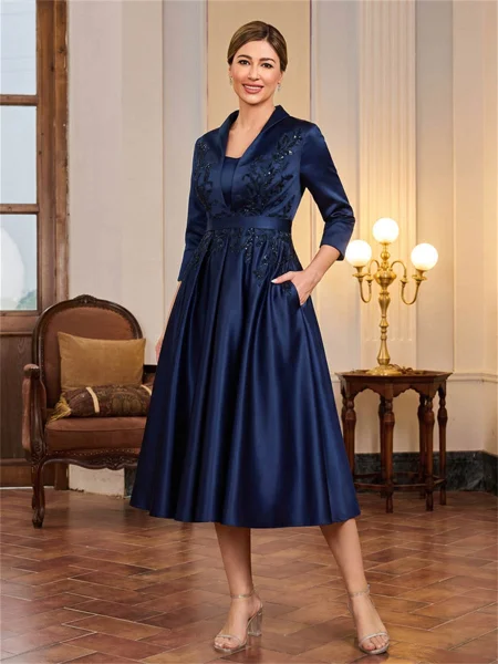 Elegant A-line kjole V-hals...