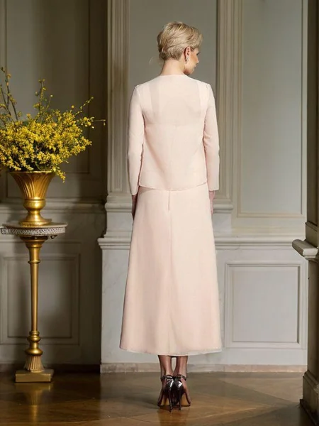 A-line kjole Stropper Te-Lengde Chiffong Brudens Mor Kjolees Med Applikasjoner Blonder
