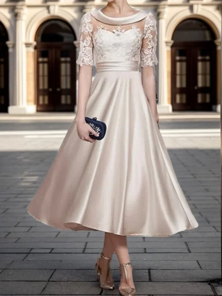 A-line kjole Satin...