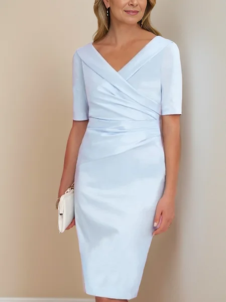 Sheath Satin V-hals...