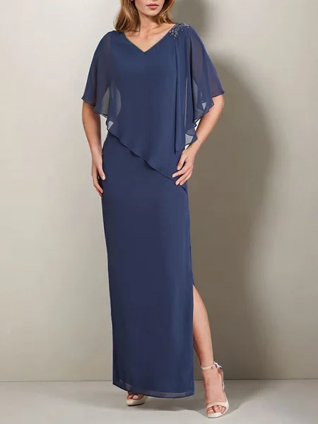 Sheath V-hals Halvlang...