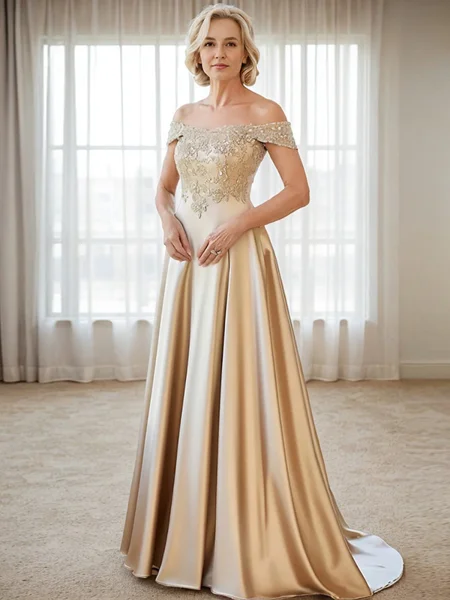 A-line kjole kjole Satin...