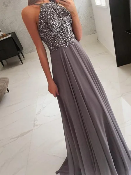 A-line kjole Halterneck...