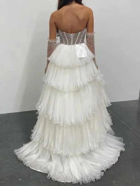 A-line kjole Organza Rett...