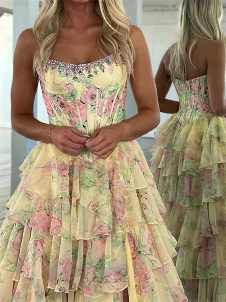 A-line kjole Rett Brusende...