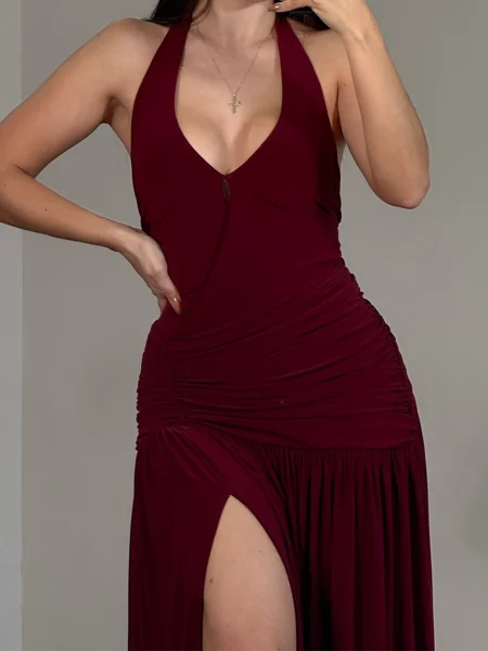 A-line kjole Halterneck...