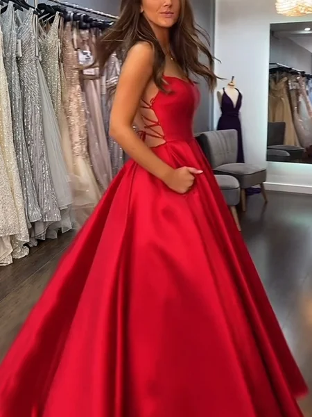 A-line kjole Spaghetti...