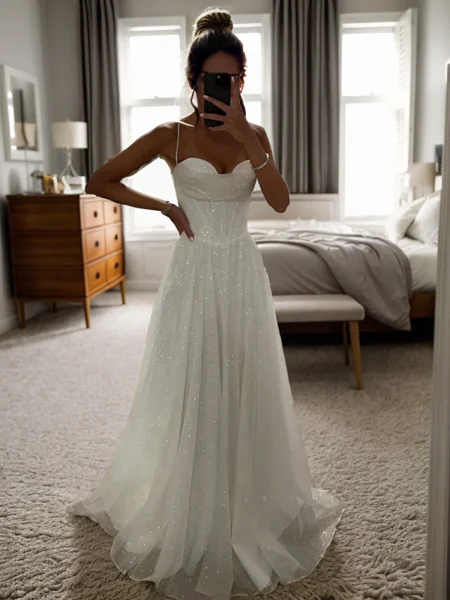 A-line kjole Ruched...