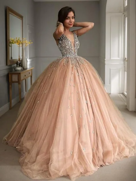 Ballkjole/Prinsesse V-hals...