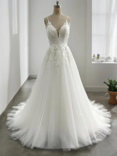 A-line kjole V-hals...