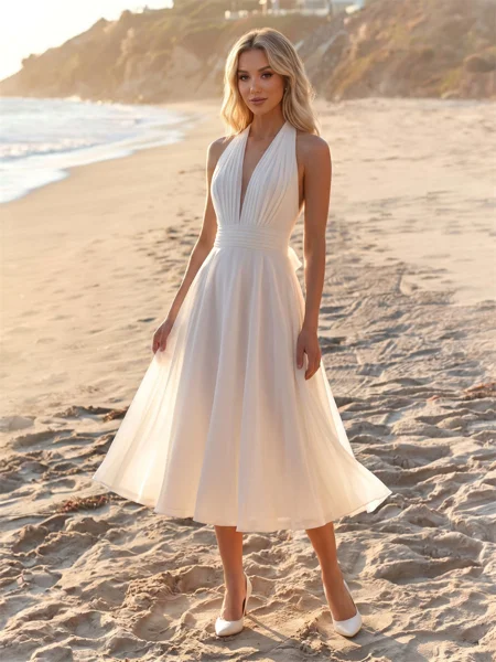 A-line kjole Halterneck...