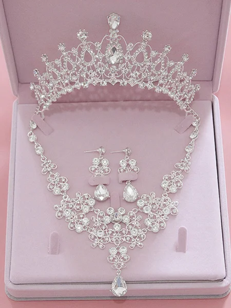 Luksuriøse Legering Med Rhinestone Smykkesett For Damer
