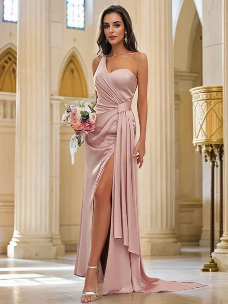 Sheath Charmeuse Ruched En...