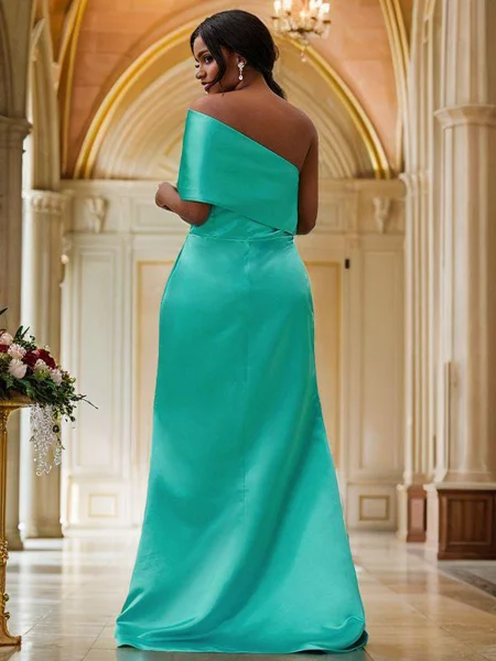 Sheath Satin Ruched En...