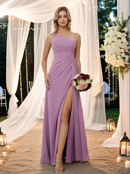 Sheath Chiffong Ruched En...