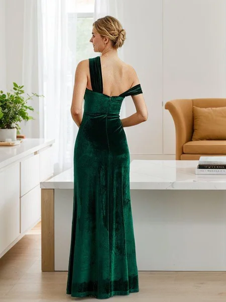 Sheath Fløyel Ruched...