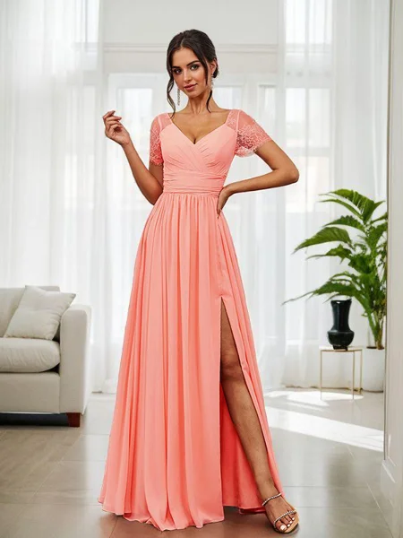 A-line kjole Chiffong...