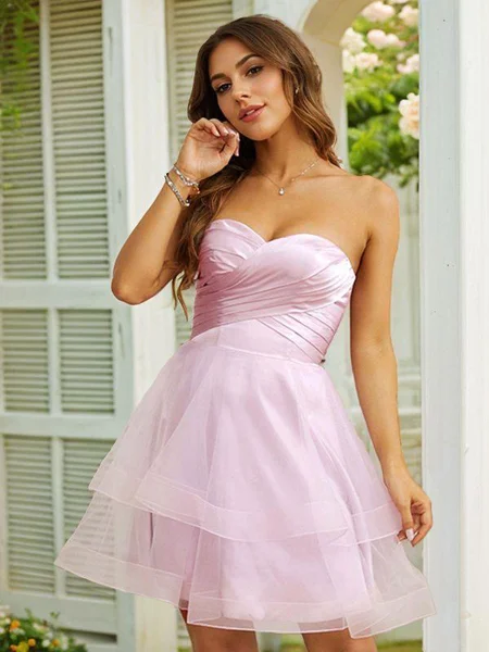 A-line kjole Tyll Ruched...
