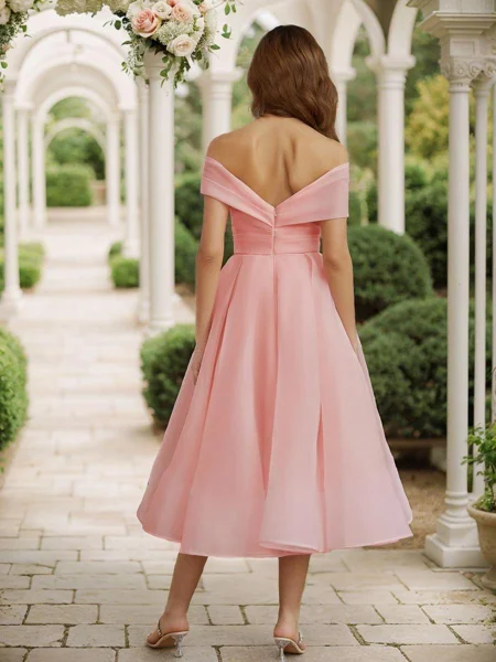 A-line kjole Organza Ruched...