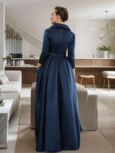 A-line kjole Satin Ruched...