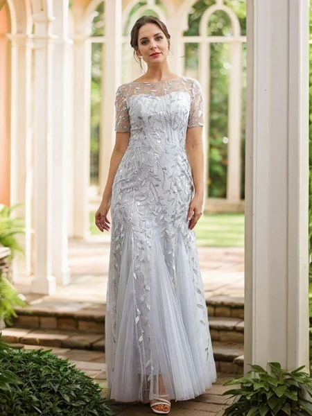 A-line kjole Tyll Ruched...