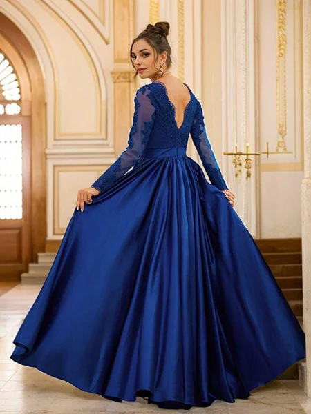 A-line kjole Satin Blonder...