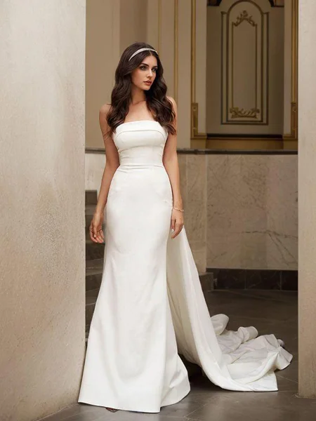 Sheath Satin Ruched...