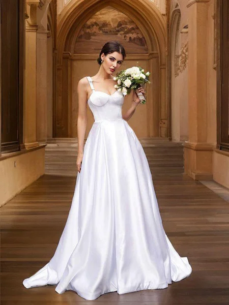 A-line kjole Satin Volanger...