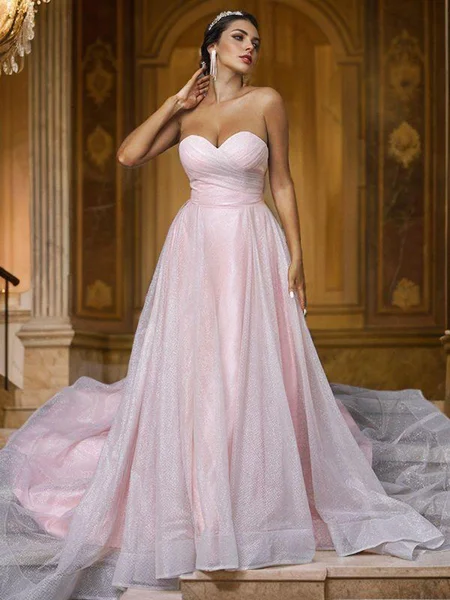 A-line kjole Satin Volanger...