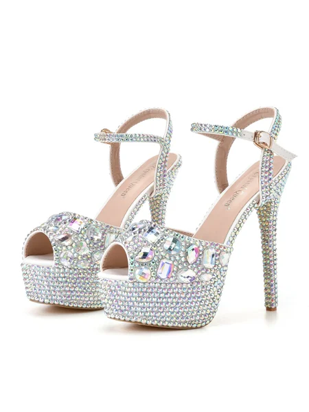 Dame PU Peep Toe med...