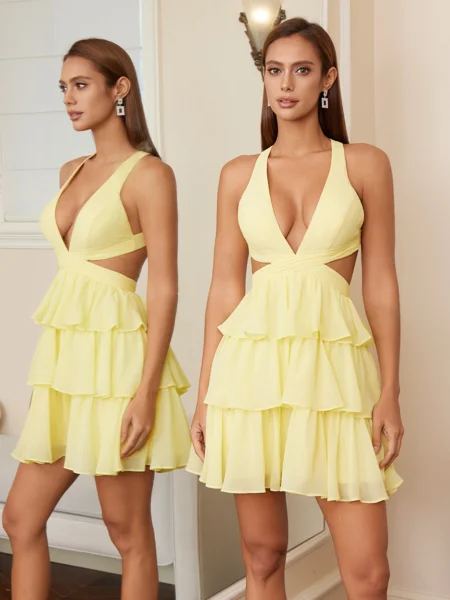 A-line kjole Halterneck...